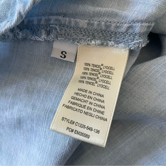 Anthropologie Cloth & Stone High Tide Halter Back Chambray Ombré Dress EUC Sz S - Picture 7 of 9